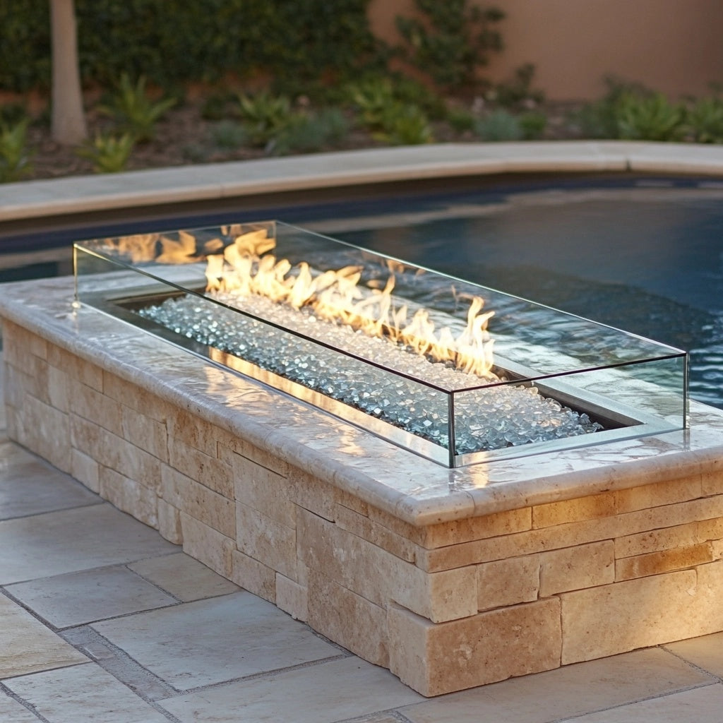 LuminaLine Linear Fire Pit by CrystalFlame Creations