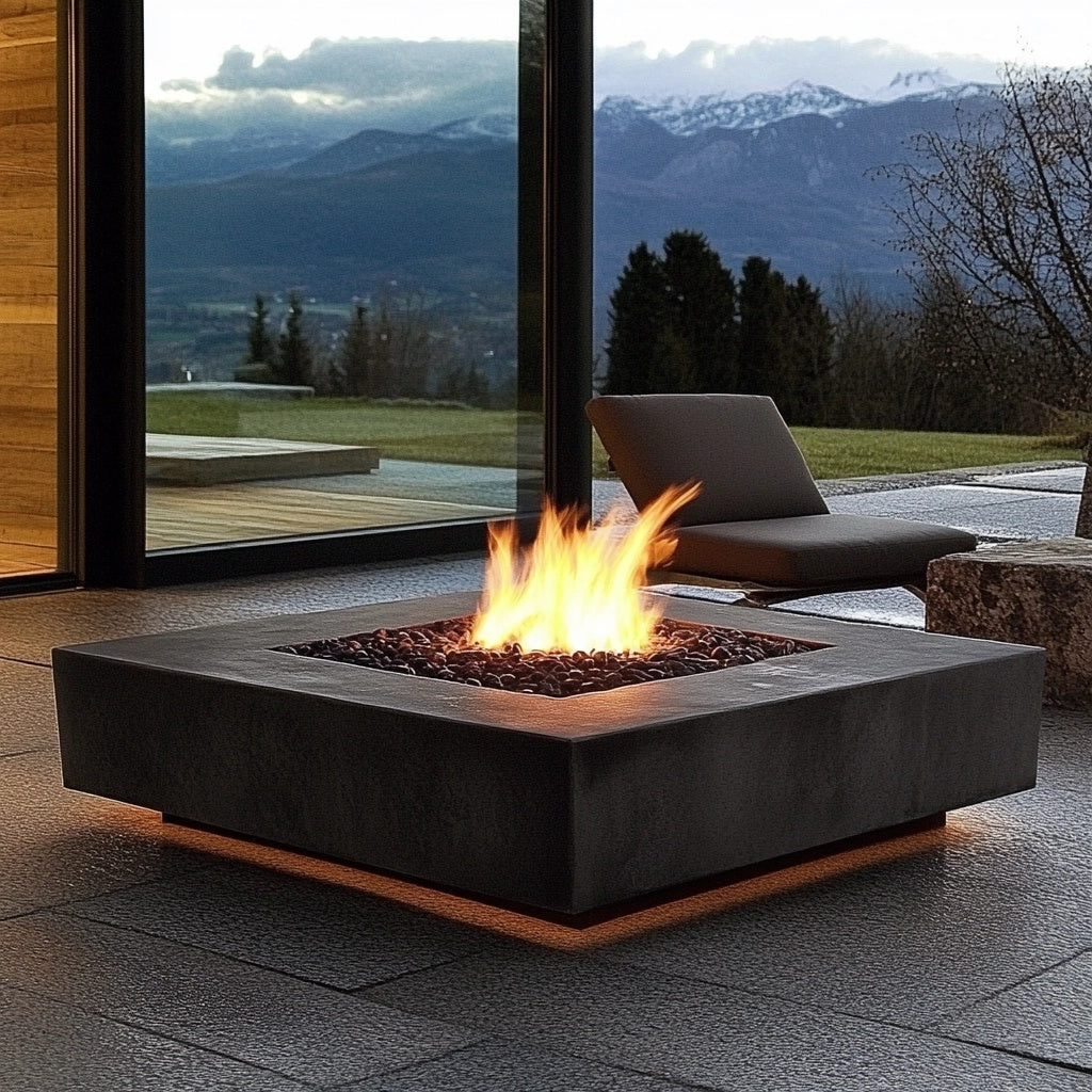 AuroraStone Fire Table by LuxeGlow Designs